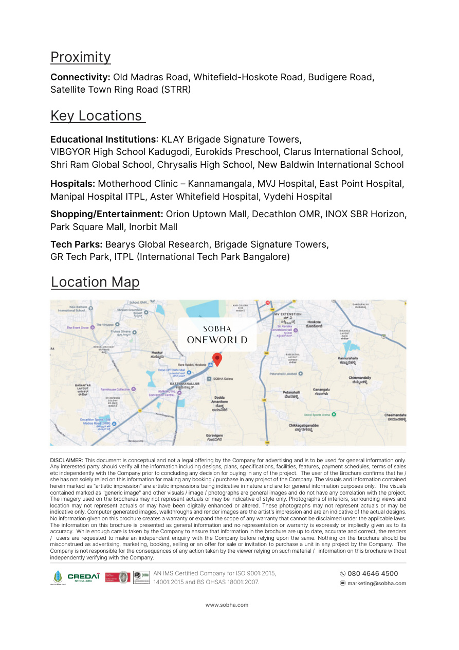 Sobha One World location map