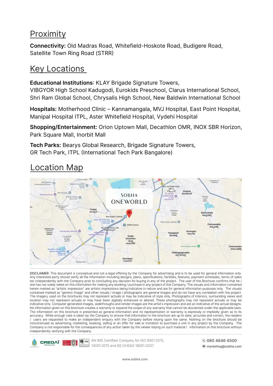 Sobha One World location map